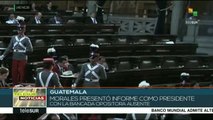 Pdte guatemalteco ofrece su segundo informe entre protestas ciudadanas