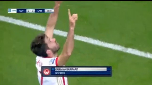 2-0 Το γκολ του Καρίμ Ανσαριφάρντ - Ολυμπιακός vs Λαμία - 15.01.2018