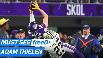 freeD: Adam Thielen leaps for another spectacular grab | NFC Divisional
