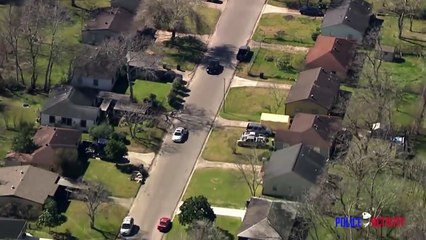 Houston Police Chase Car With Dragging Bumper