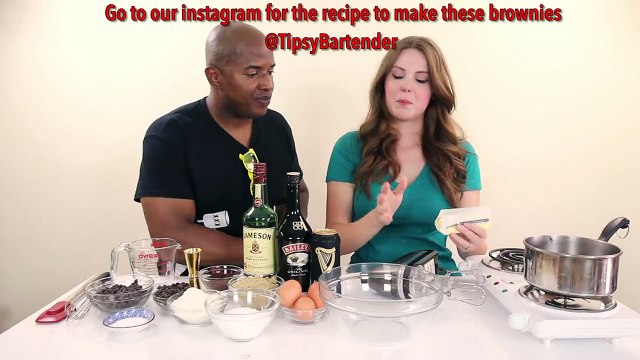 Irish Car Bomb Brownies with Whiskey Whipped Cream - Cooking with Booze - Tipsy Bartender