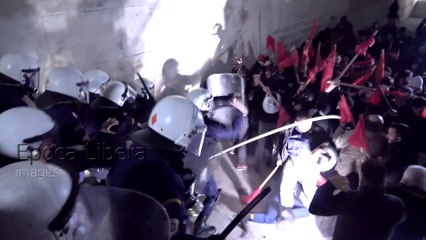 Greek police fire teargas at anti-austerity protesters in Athens