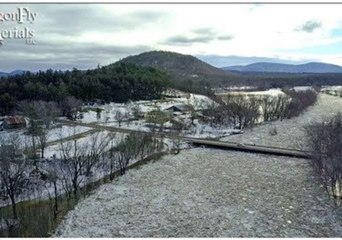 Aerial Footage Shows Ice Jam on the Saco River