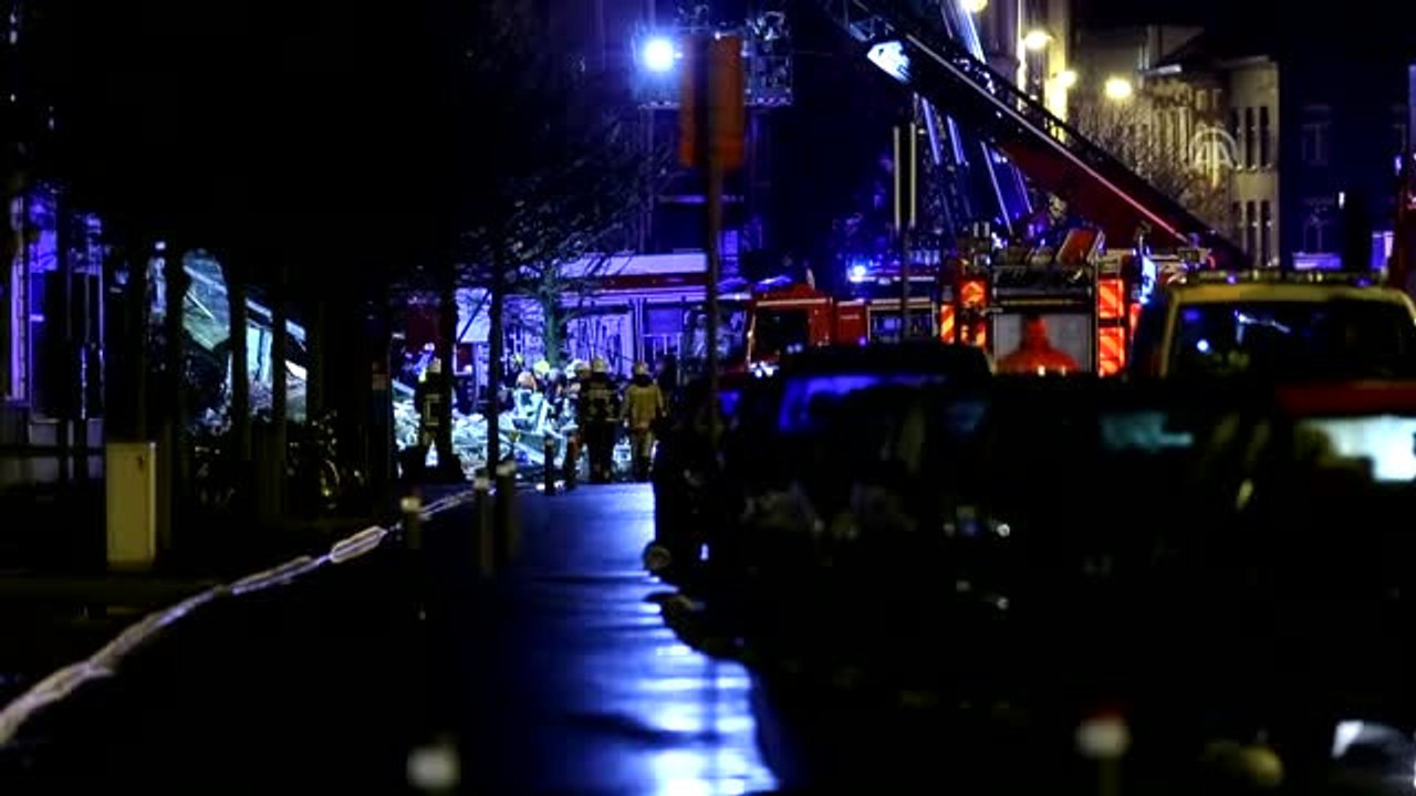 Belçika'da Patlama Meydana Gelen Bina Yıkıldı