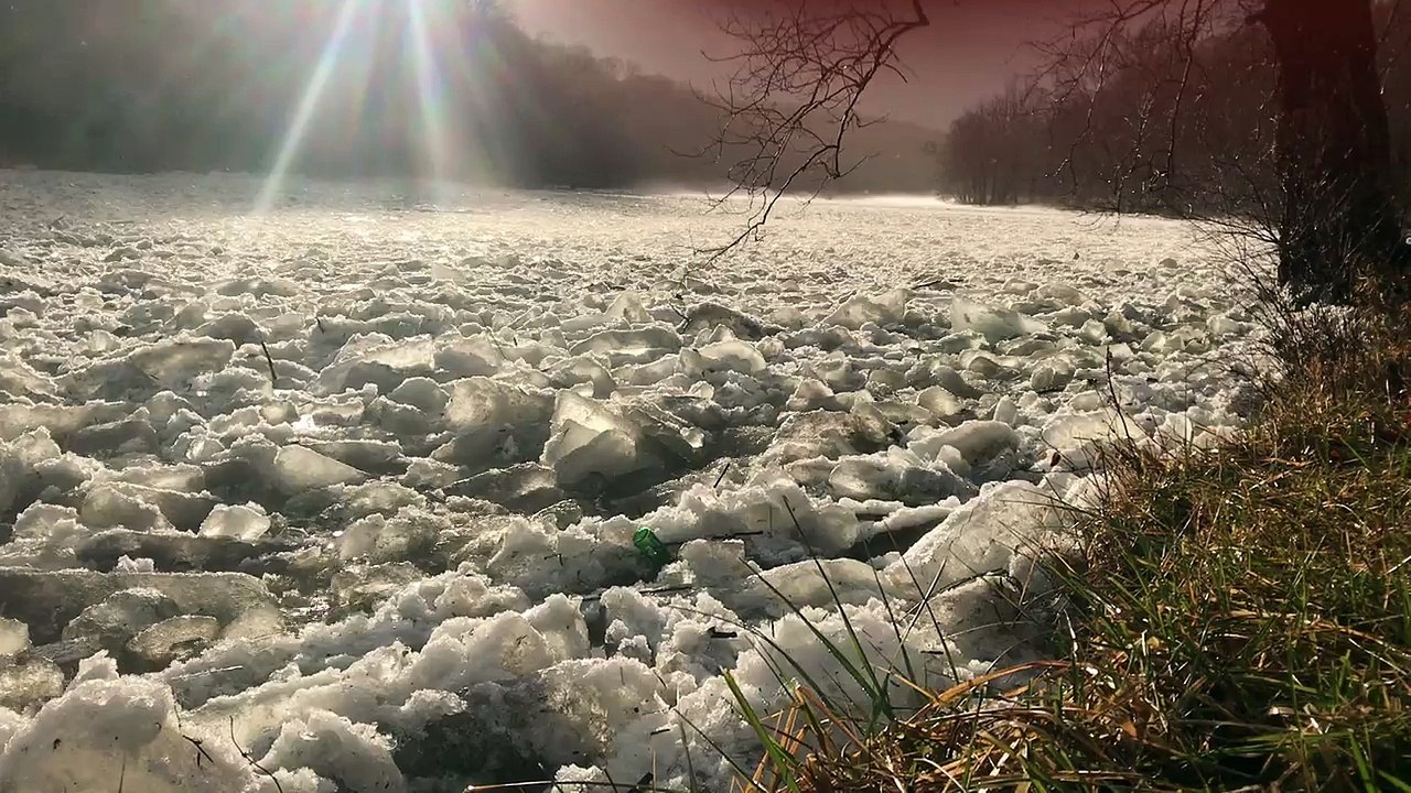 Flowing Ice Water River