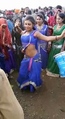 Indian girl dance on dhool