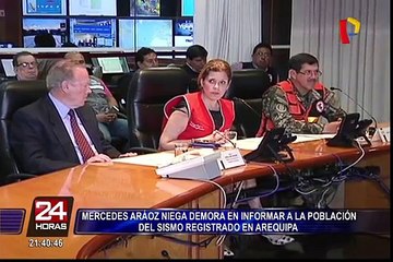 Mercedes Aráoz niega demora en la información sobre el sismo en Arequipa