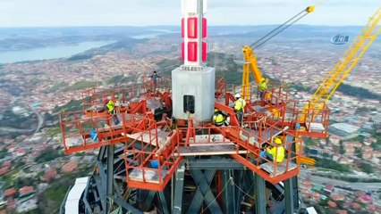 Çamlıca Kulesi’nde anten yükselmeye başladı