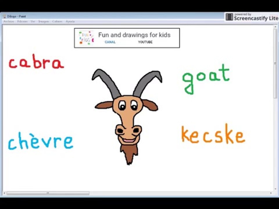 How to draw a goat for kids with languages - Nursery rhymes