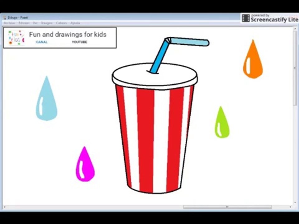 How to draw a Paper cup with tube - song