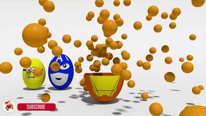 Learn Colors With SURPRISE EGGS Street Vehicles for Kids - Cartoon Minions Hulk Ir