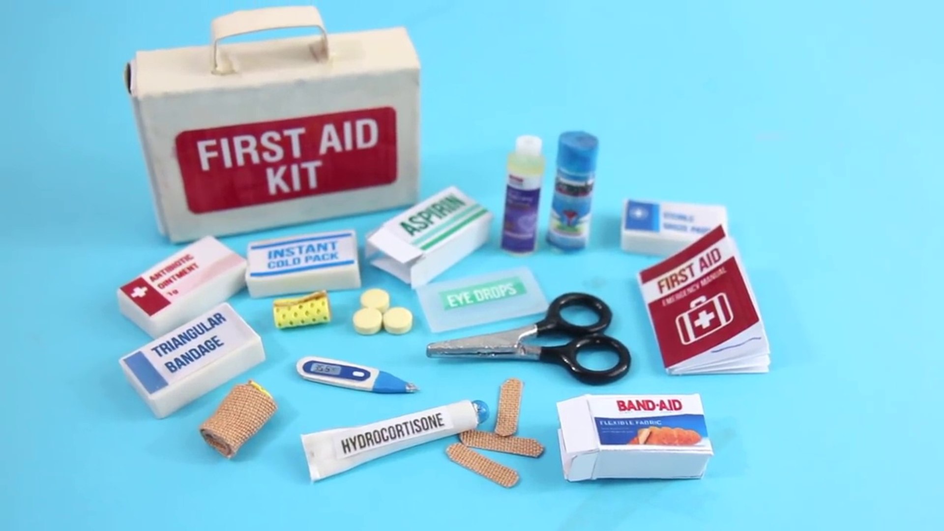 DIY Miniature First Aid Kit - Accessories, Band Aids, Thermometer, Medicine  - DIY Tutorial - video Dailymotion