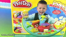 Play-Doh Popcorn Maker! Emmet Helps HobbyMom Add Dough Butter HobbyBabyTV-fS8gKnSn5