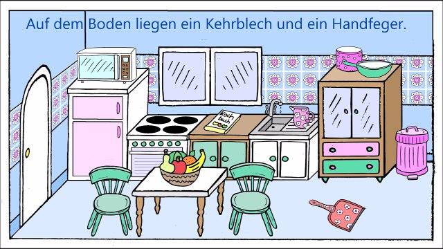 Deutsch lernen: In der Küche - Dativ + Präpositionen - German for children + beginners