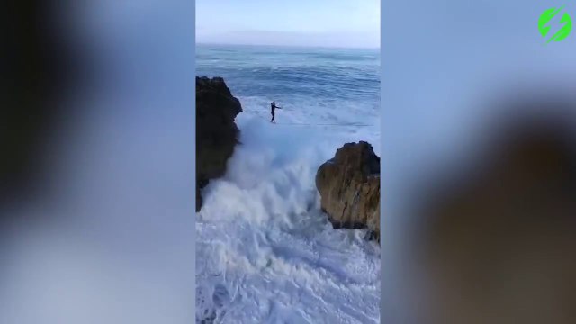 En équilibre sur un fil au dessus des vagues déchaînées... Flippant