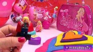 SURPRISE HEARTS! Barbie gets Slimed BIG Play-Doh Heart   Mega Bloks Pez Candy HobbyBabyTV-dZ8ANH8yC