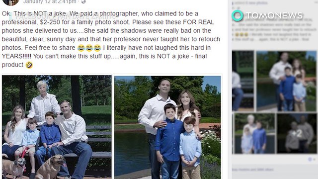 Photoshop fail: Family’s hilariously terrible family portrait photographs go viral - TomoNews