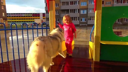 Funny kid on Playground for Children & Johny Johny Yes Papa Song Nurser