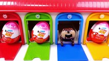 Caution Dog! Tayo Little Bus Garage Kinder Surprise Learn Colors Play Doh Modelling Nursery Rhymes