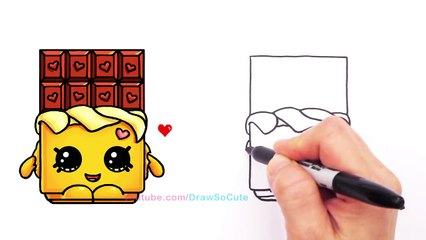 How to Draw Shopkins Cheeky Chocolate Chocolate Bar step by step easy
