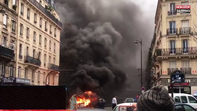 Paris : Un bus prend feu en pleine rue (vidéo)