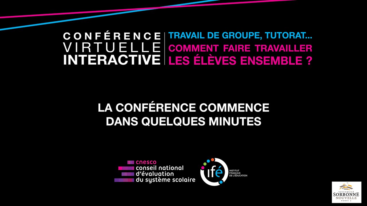 Conférence virtuelle:" travail de groupe, tutorat....comment faire travailler les élèves ensemble?" 2/3