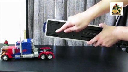 Transformers toys demo: UFO Annular Trailer / Leader class Optimus Prime trailer