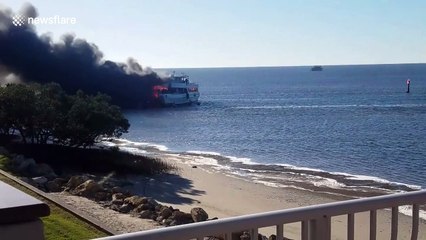 Passengers leap from deadly blaze on board US casino shuttle boat