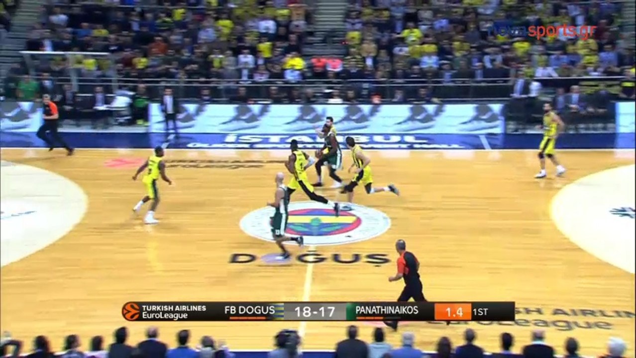 Το τρομερό buzzer beater από το κέντρο του γηπέδου του Κρις Σίνγκλετον - Φενέρ vs Παναθηναϊκός - 17.01.2018