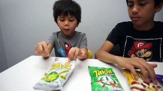 FILIPINO-CANADIAN KIDS TRY MEXICAN TAKIS CHIPS Takis Challenge SPICY CHIPS REVIEW