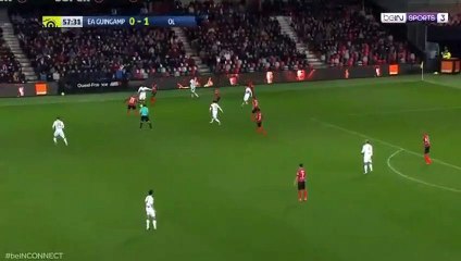 Résumé Guingamp 0-2 Lyon but Houssem Aouar