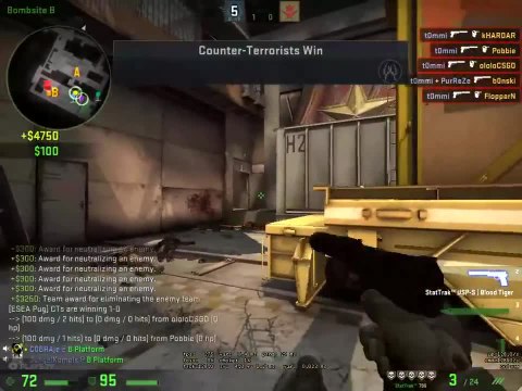 BAM BAM BAM BAM BAM! Nice USP-S Ace!