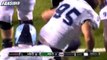 Rhode Island's Mike Rinaldi takes helmet square in the face from teammate