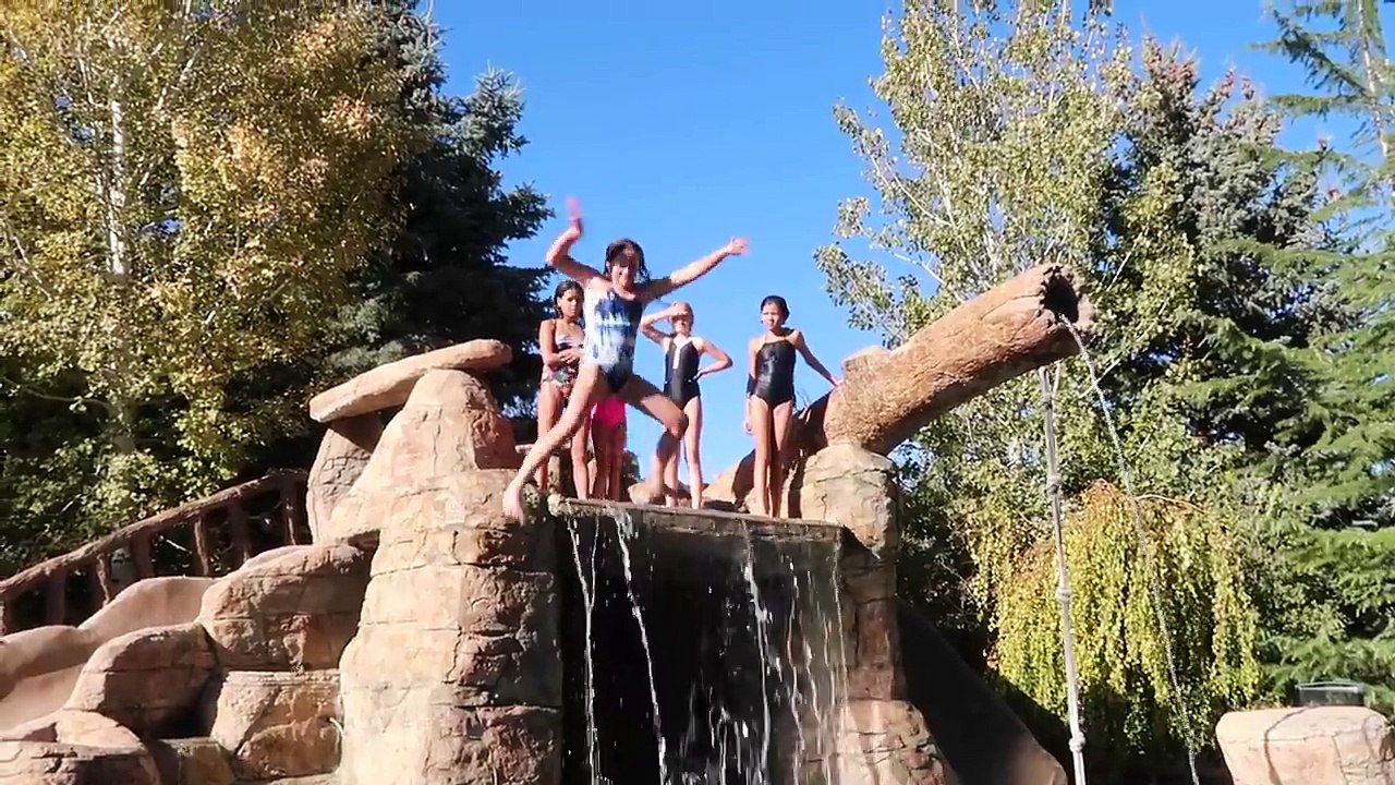 GYMNASTICS CHALLENGE OFF A CLIFF | with RAD SWIM!!