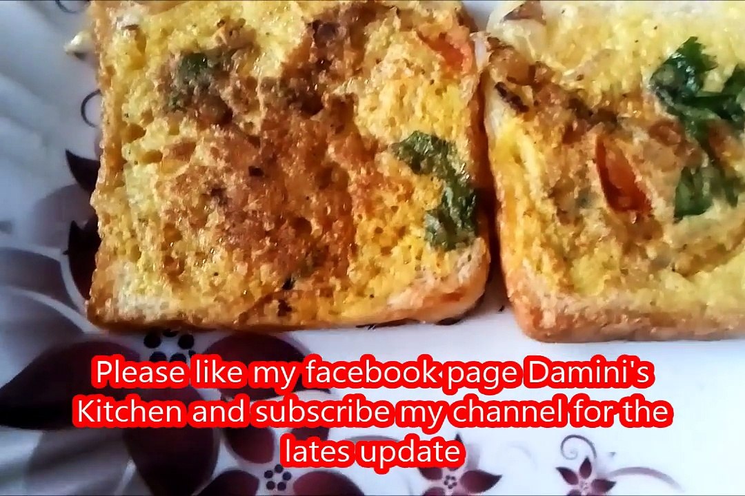 Bread egg toast | How to make egg toast | Bread omelette | tasty and easy recipe by Damini's Kitchen