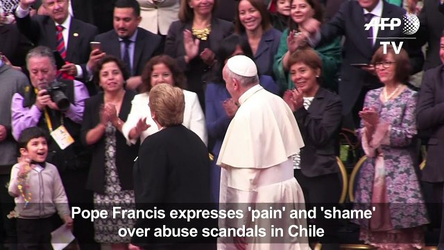 Pope in Chile expresses 'pain' and 'shame' over abuse scandal