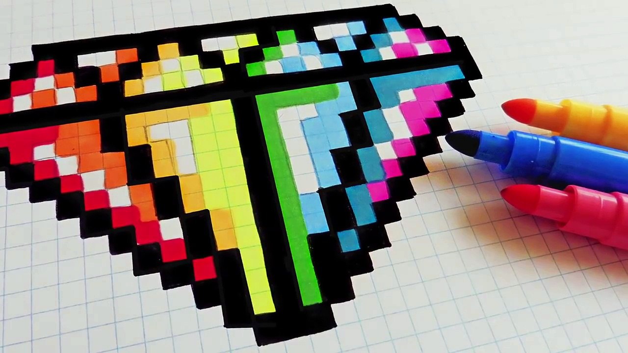 Handmade Pixel Art - How To Draw Rainbow Diamond #pixelart