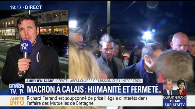 Calais: Emmanuel Macron défend sa politique d'immigration