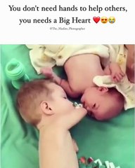 YOU DONT NEED HANDS TO HELP OTHER ,  YOU NEED A BIG HEART