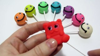 Учим цвета на английском языке с Play-Doh радужными чупа чупсами смайликами и формочками животными.
