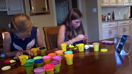 Play Doh Challenge - Kids Swimming in The Pool - Girls Bake Cookies
