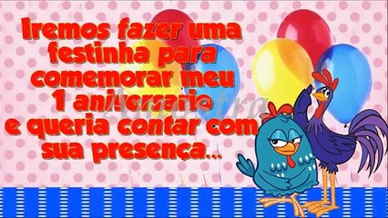 Convite Virtual Animado Tema: Galinha Pintadinha!