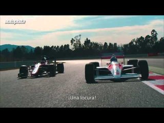 Fernando Alonso se sube al McLaren MP4-4 de Ayrton Senna
