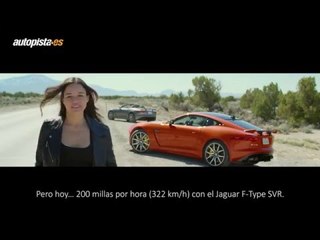 Michelle Rodríguez, a más de 320 km/h con el Jaguar F-Type