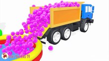 Learn Colors With Baby Surprise Eggs Ball Pit Show - Truck Jump Street Vehicles for Kids-BV