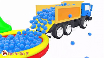 Learn Colors With Baby Surprise Eggs Ball Pit Show - Truck Jump Stree