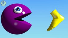 Learn Colors With 3D Foot And Pacman For Kids, Toddlers,