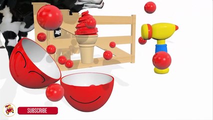 Learn Colors With Surprise Eggs Ice Cream Lollipop Cow Colors for Children- Colours for Ki