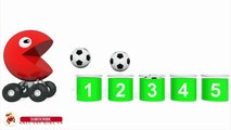 Learn Colors With Pacman Soccer Balls for Children  - Colours for Kids to Lear