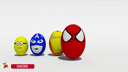 Learn Colors With SURPRISE EGGS Street Vehicles for Kids - Cartoon Minions Hulk
